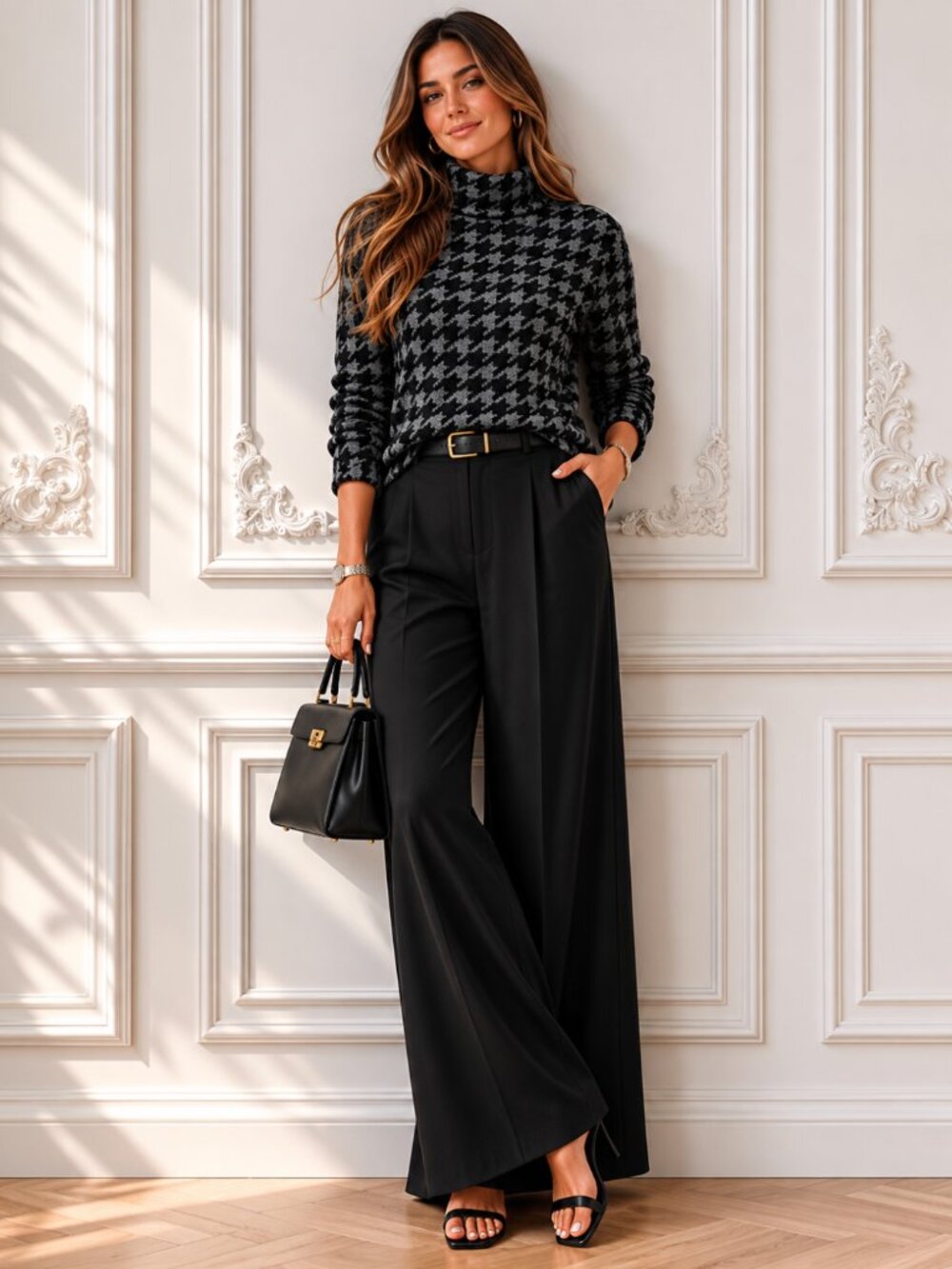 Size Small J.Jill Houndstooth Jacquard Sweater